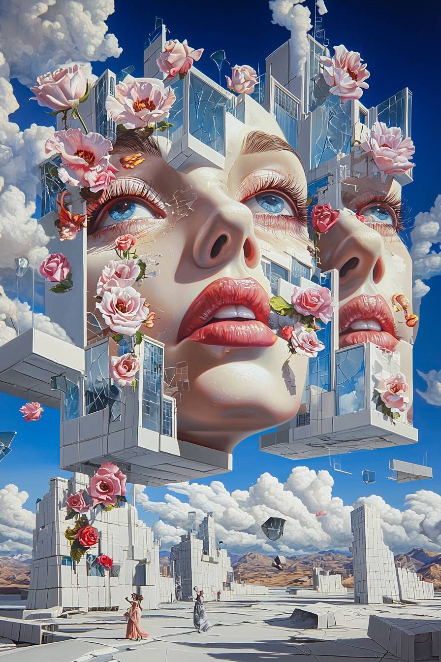 Surreal Photography With Women s Faces In Shattered Glass In A Dreamy 