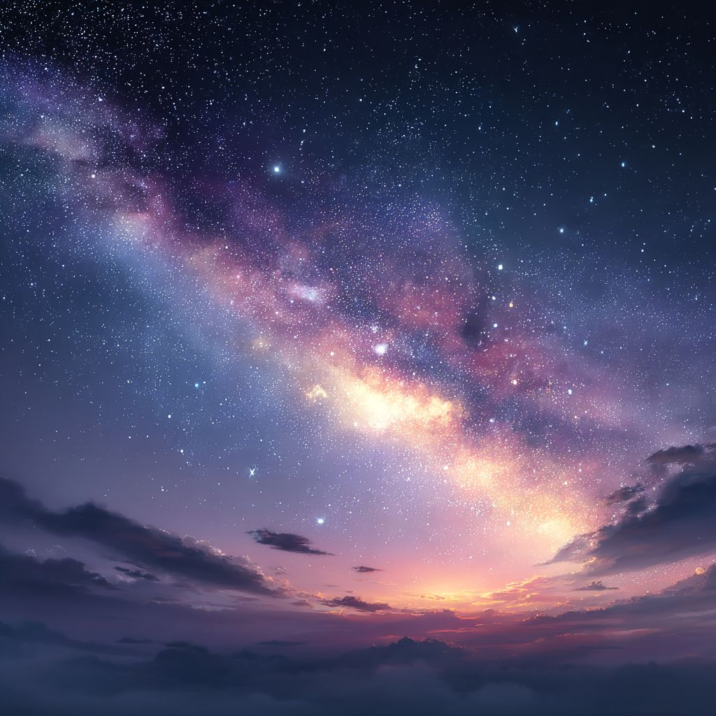 夜空中璀璨多彩的银河
