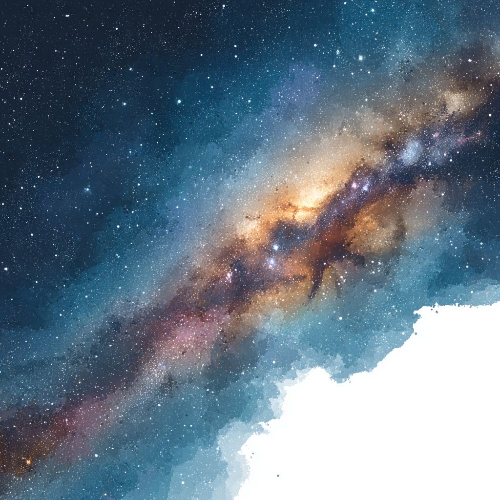 星空中布满绚丽的银河