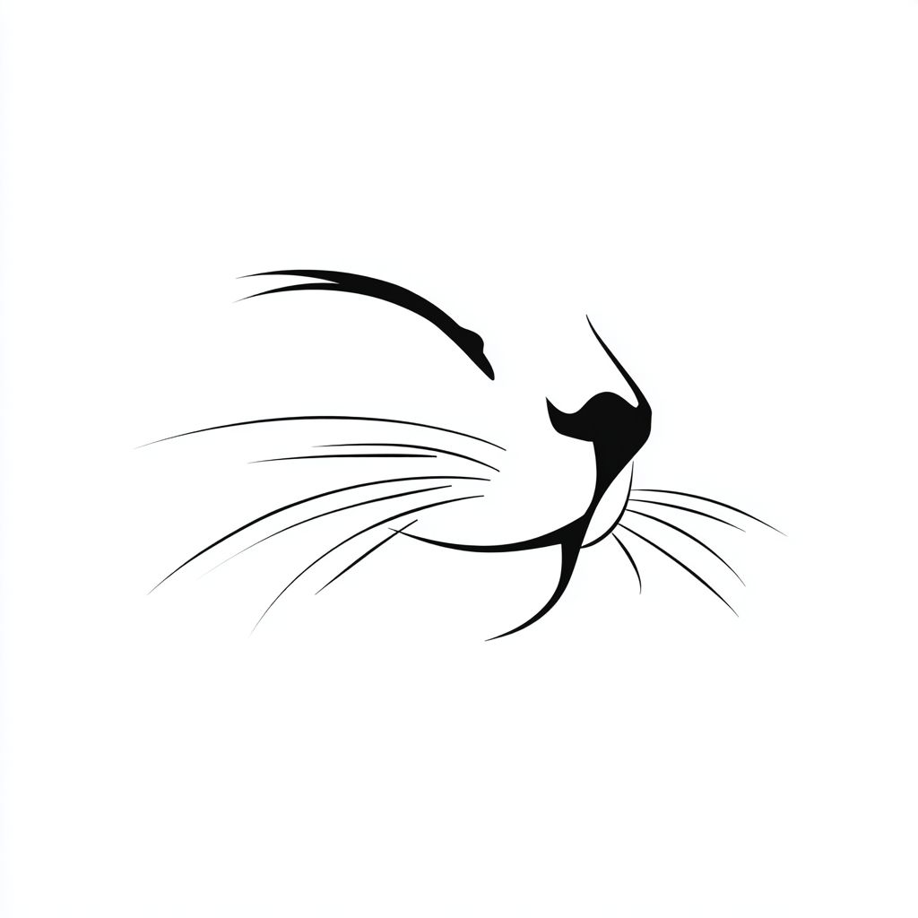 黑色小猫鼻子和胡须的标志