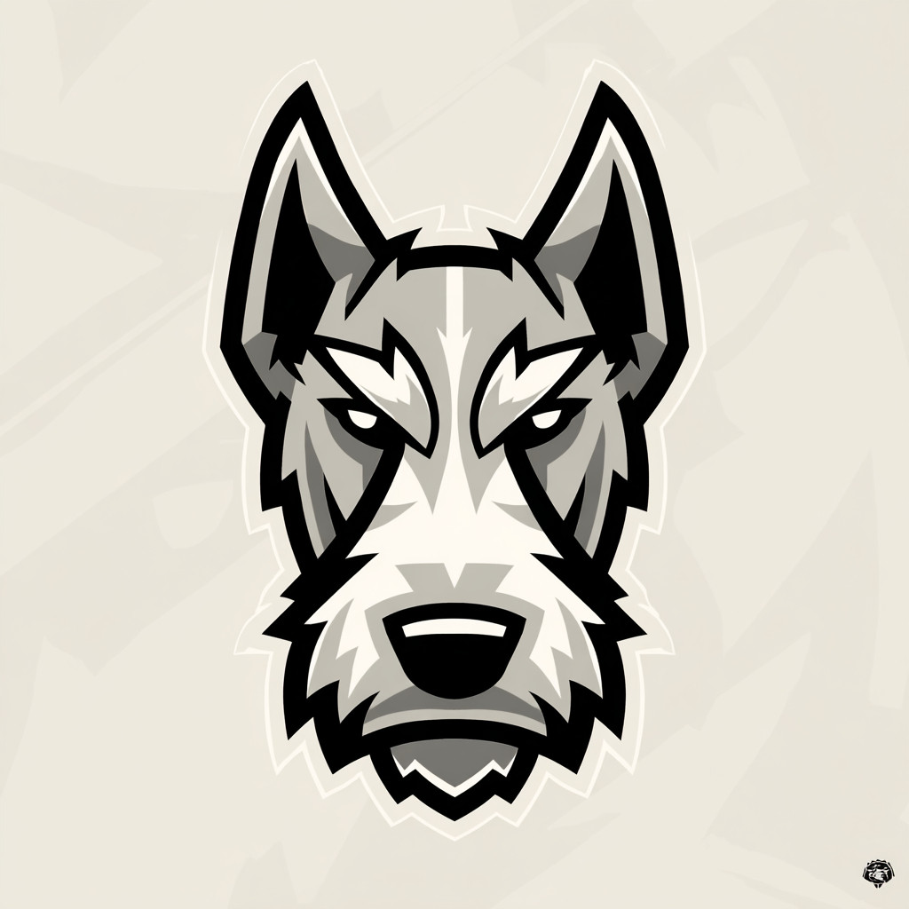 一只展现出坚定和攻击性表情的狐狸梗狗的特写头像