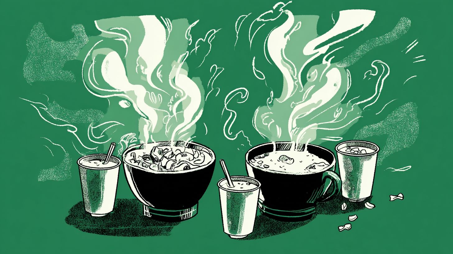 Boiling hot pot, the light and shadows on the cinema screen, and two cups of milk tea