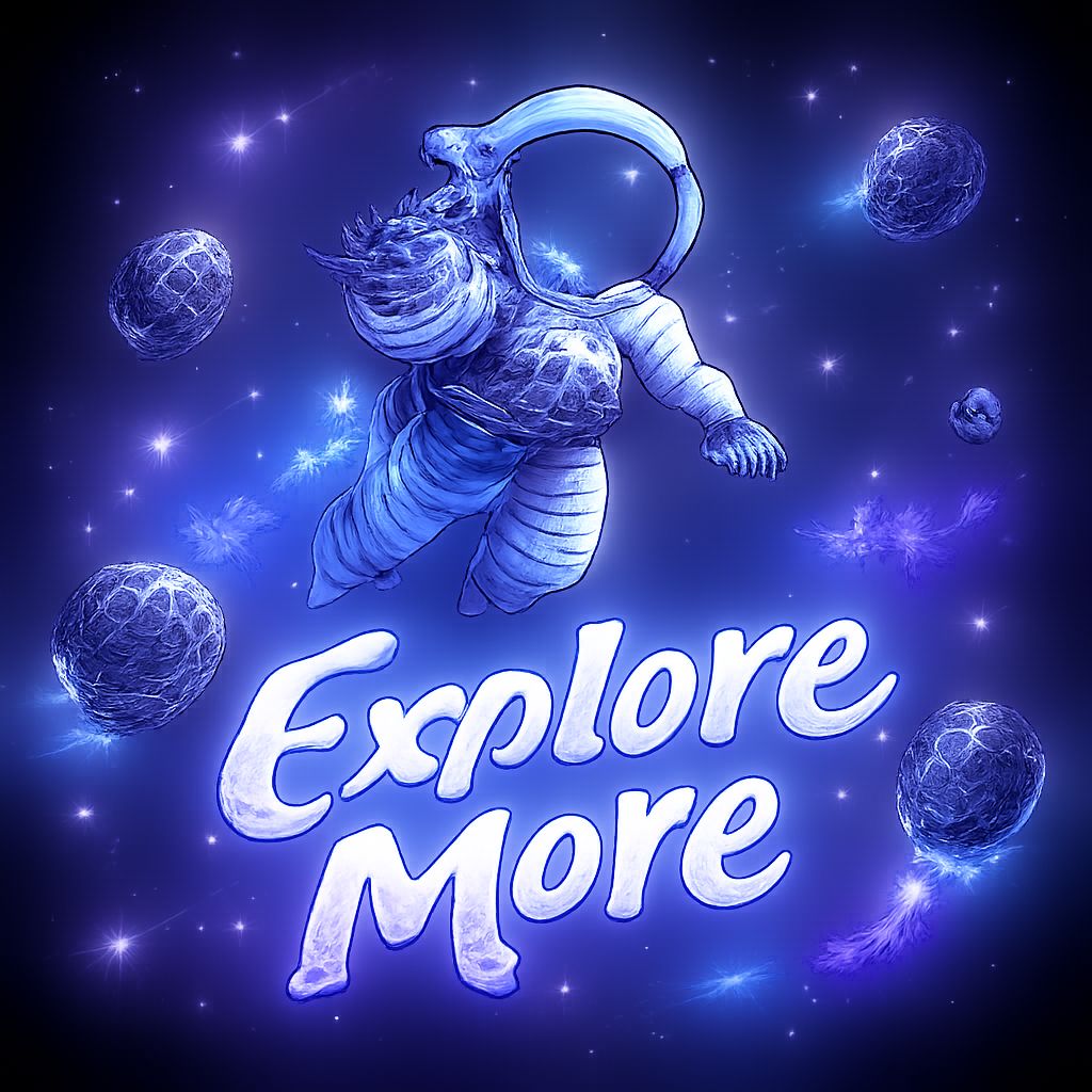 深蓝星空潮流风的宇航员与小行星