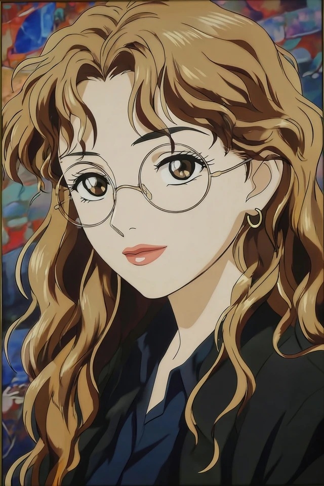 Estética de anime de los años 90 con suaves gradientes y tonos cálidos, adecuada para dramas de romance vintage y retratos de personajes elegantes