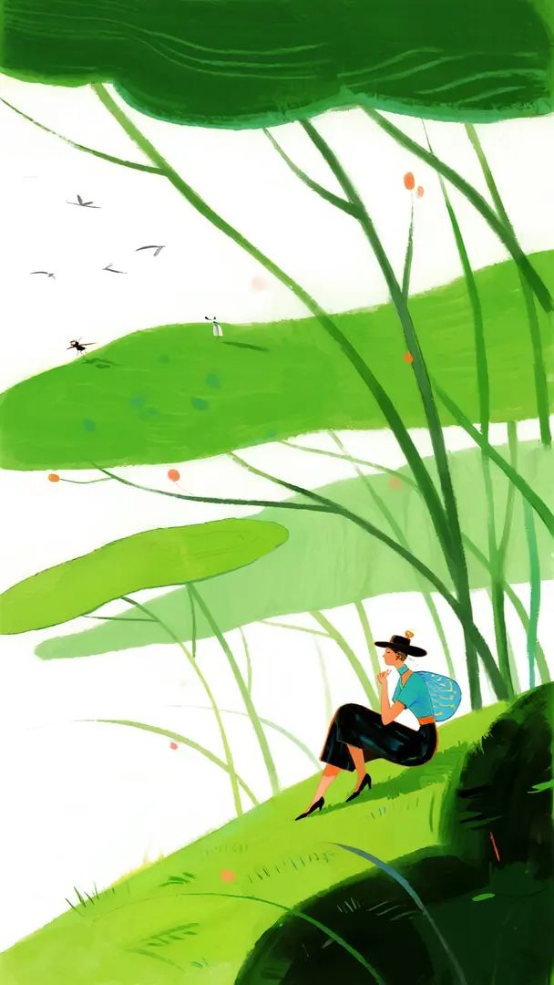 La ilustración de arte de alta costura crea una atmósfera de ensueño a través de líneas minimalistas y contraste de colores