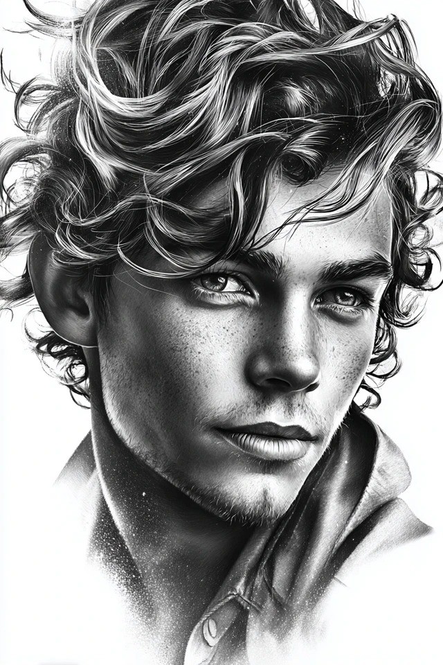 Dessin hyperréaliste au crayon graphite monochrome