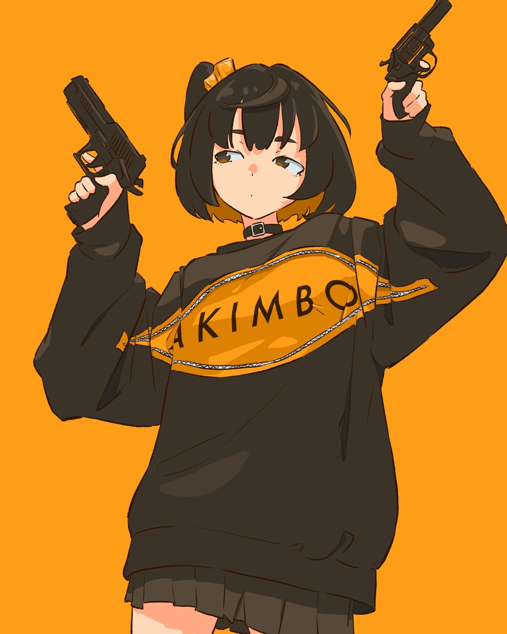 Esta ilustración muestra arte digital de estilo anime japonés moderno, caracterizado por líneas limpias y colores de alto contraste