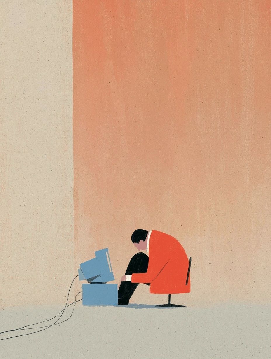 A man behind a computer