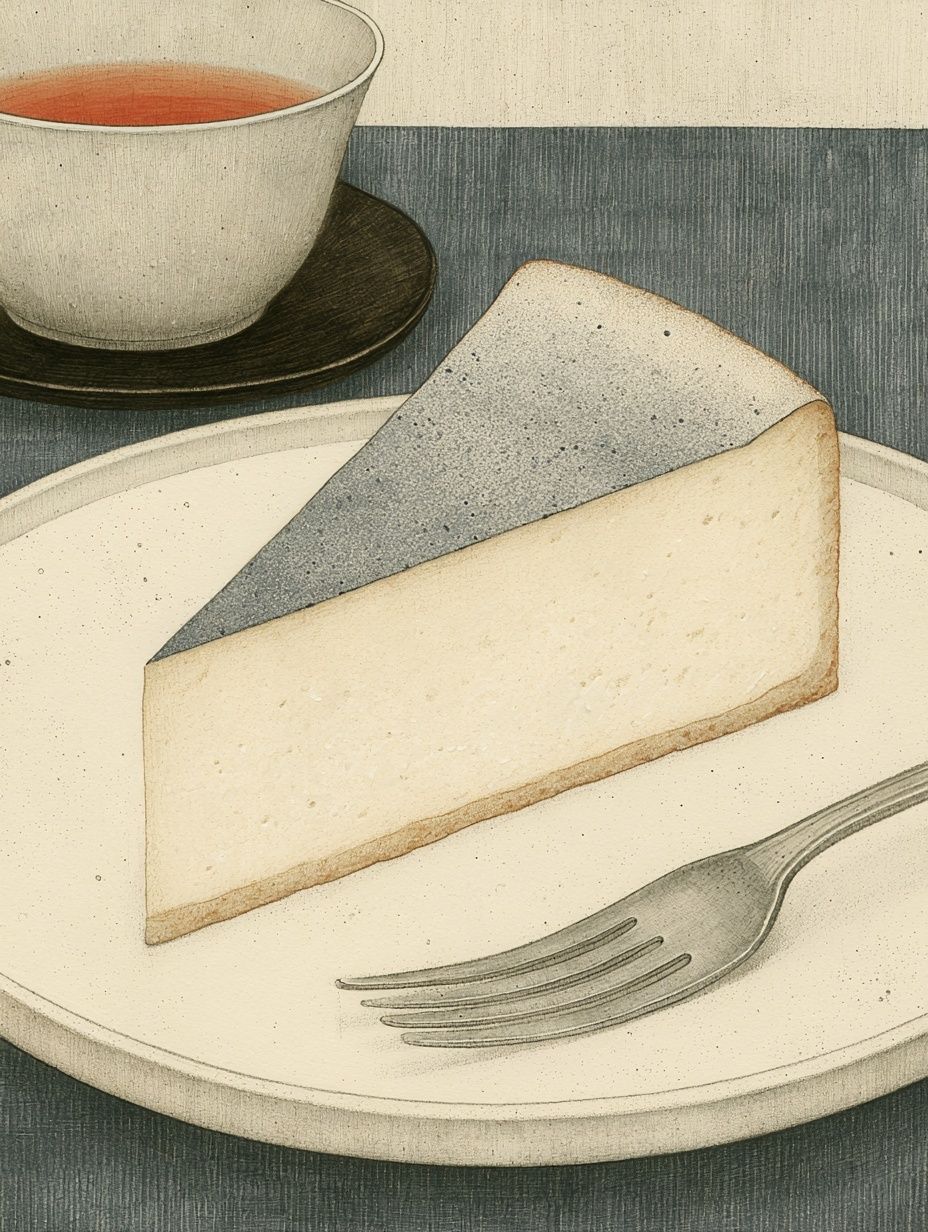un trozo de tarta de queso