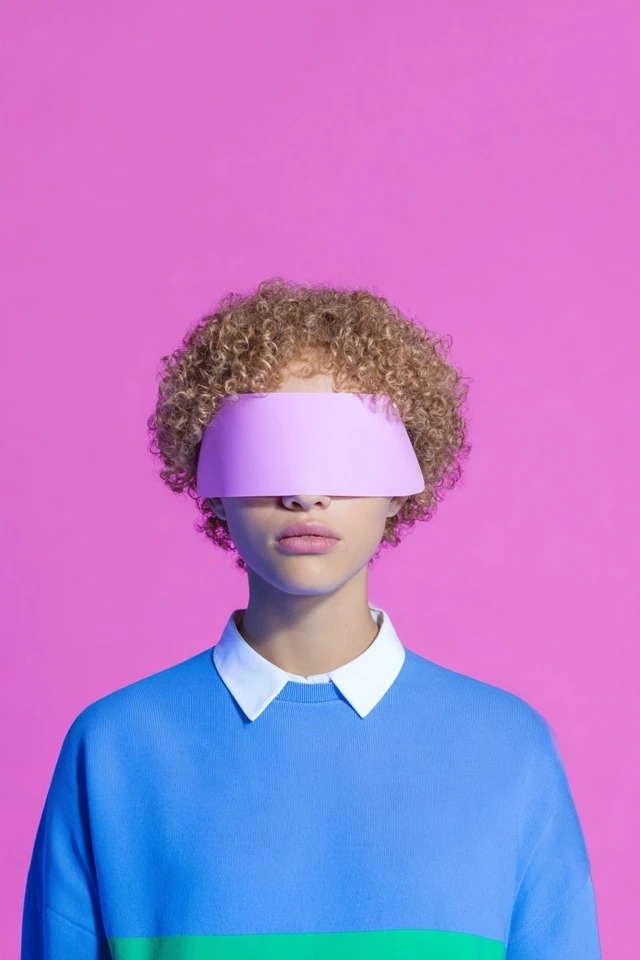 High-saturation magenta, cobalt, and lavender create a graphic minimalist aesthetic