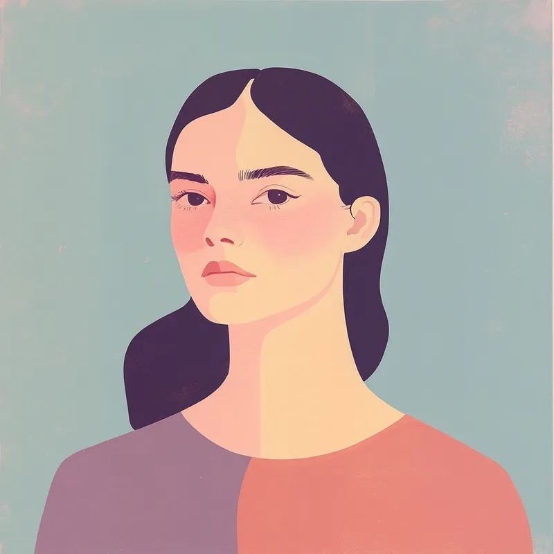 Der minimalistische Flachillustrationsstil eignet sich für Porträtkunstdesign
