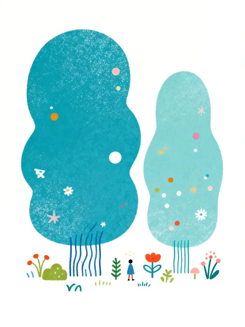 Estilo de ilustração minimalista de um jardim dos sonhos