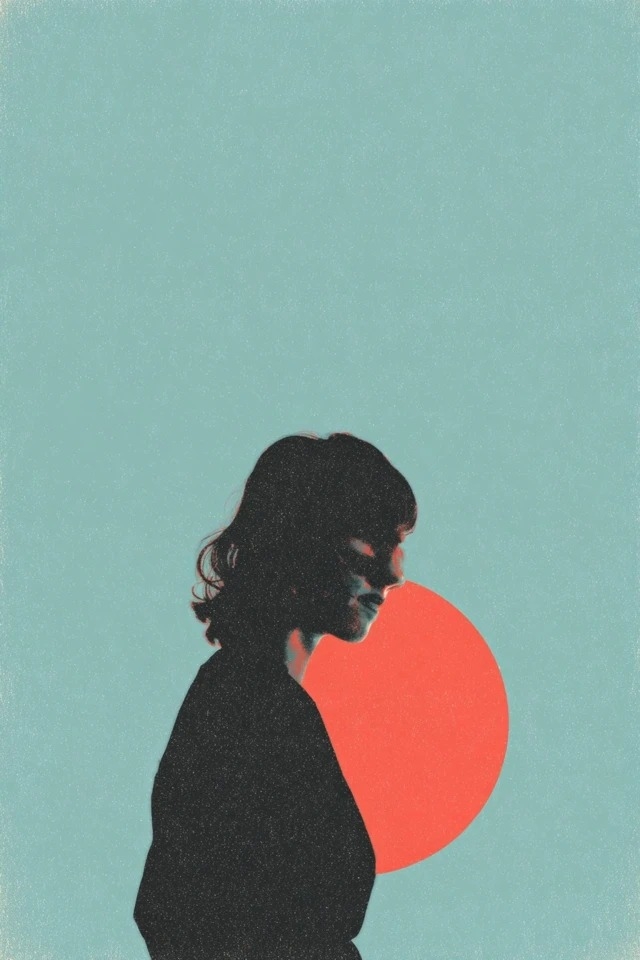 Eine minimalistische Retro-Illustration, die sich für Albumcover und Vintage-Posteredesigns eignet