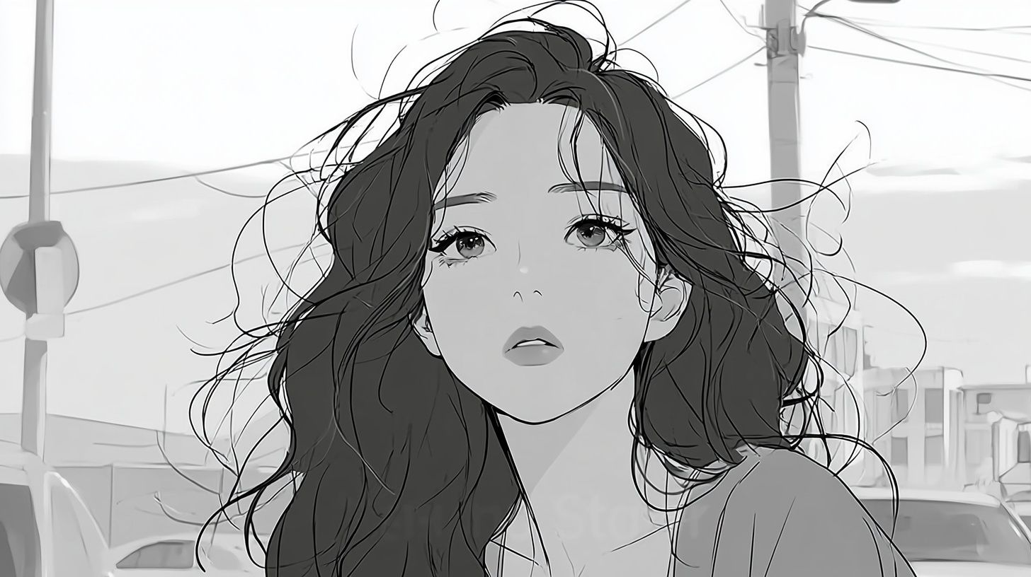 Modernen koreanischen Schwarz-Weiß-Manga-Stil