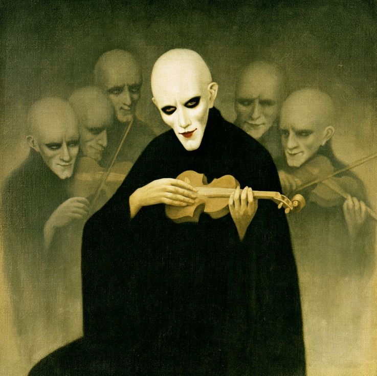 Ein digitales Gemälde, das traditionelle Ölgemälde auf Leinwand im dunklen surrealistischen, symbolistischen und gotischen Horrorstil imitiert