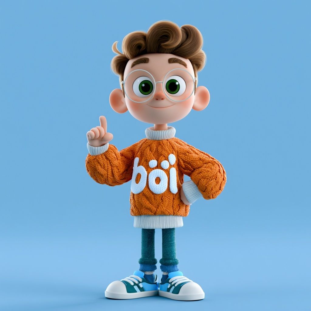 Moller's Kids logo as a 3D animated character