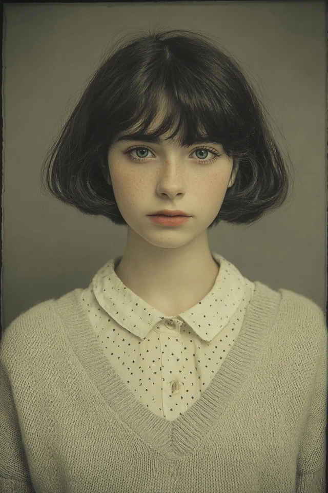 Un retrato vintage en tonos sepia suave, apto para temas nostálgicos