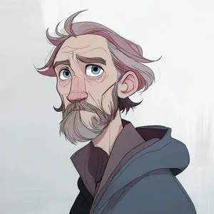 Designed an elderly male animation character in Pixar style