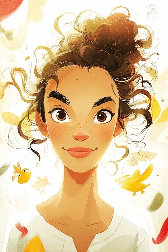 Warme digitale Illustration mit sanfter Glüh
