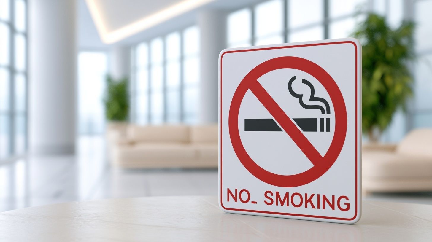 No smoking sign in a modern public space