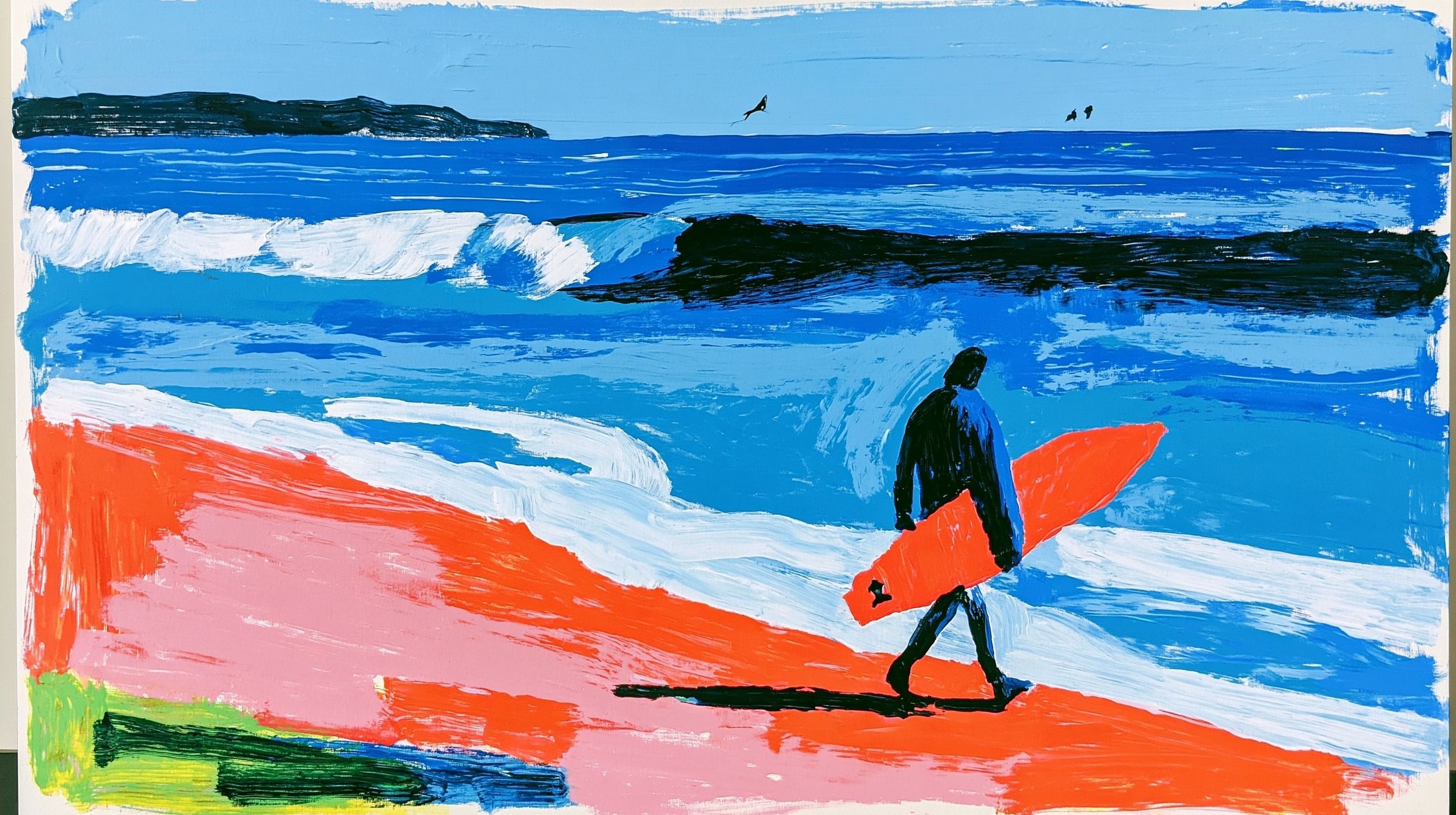 Thème de surf et de plage avec des couleurs agréables à l'œil