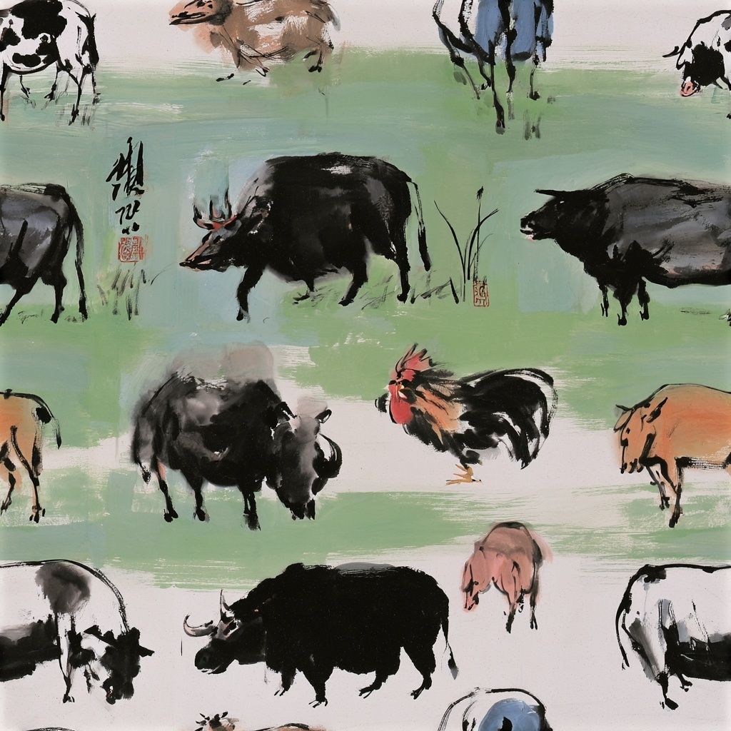 Whimsical farm animals