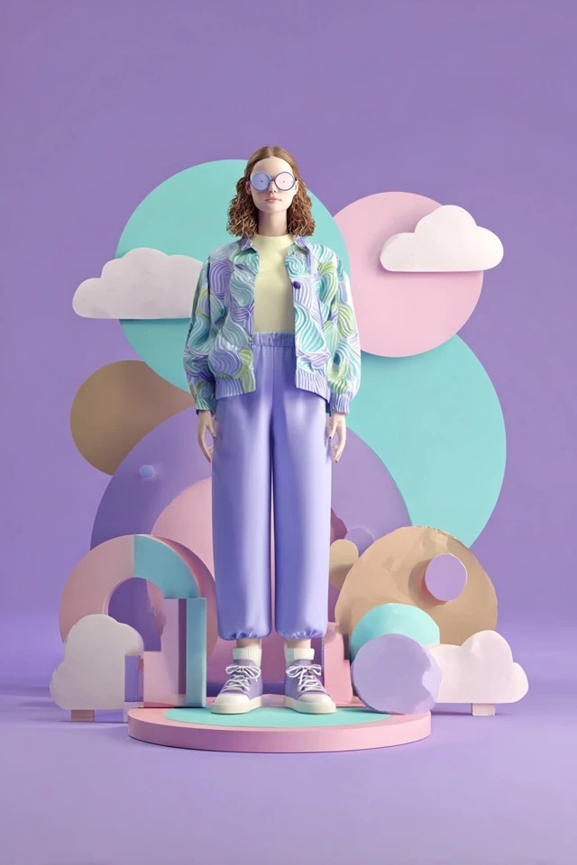 Paisaje de ensueño pastel adecuado para lookbooks de moda y branding