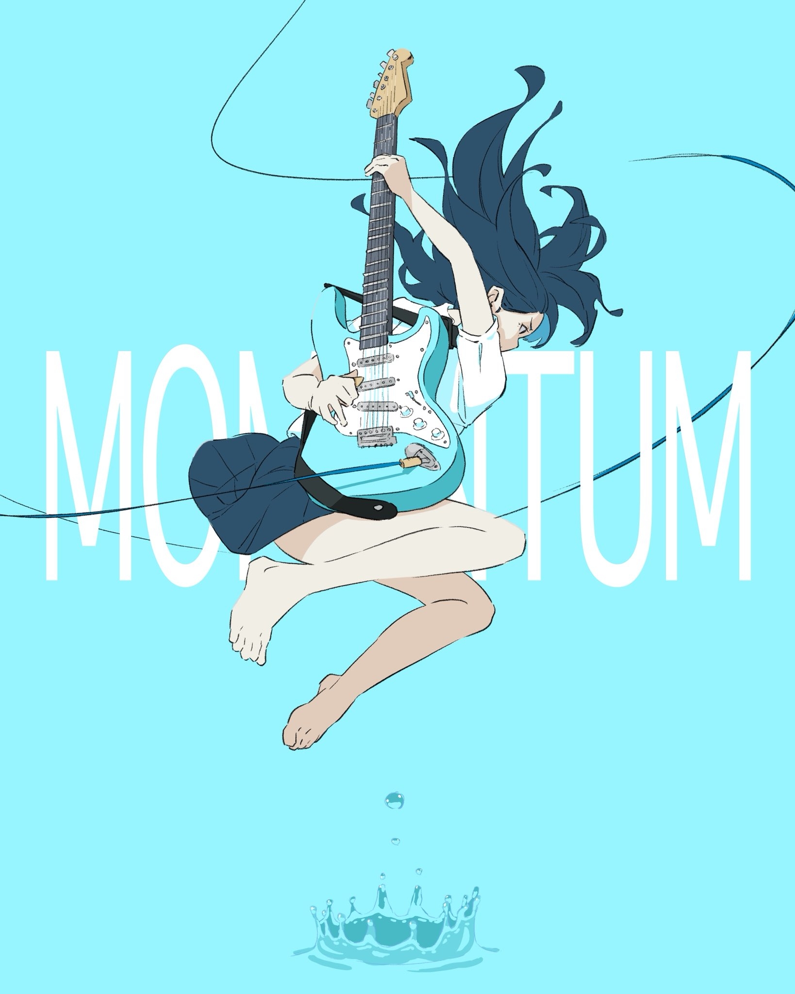 このイラストは、現代アニメの美学とポップアートの影響を受けた大胆なグラフィックデザインスタイルを示しています
