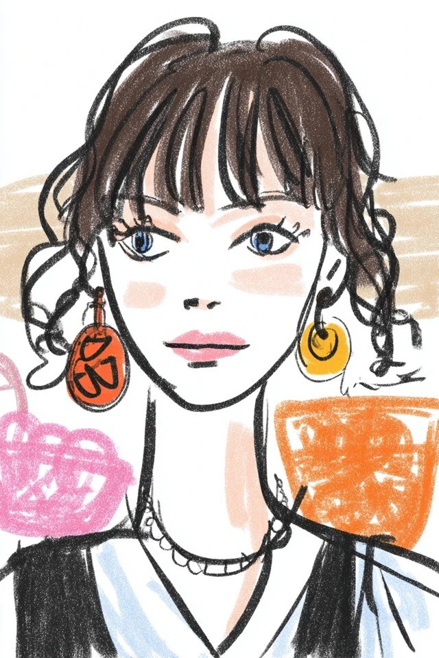 An illustration style suitable for fashion editorial, beauty branding, lifestyle illustration, and social media content
