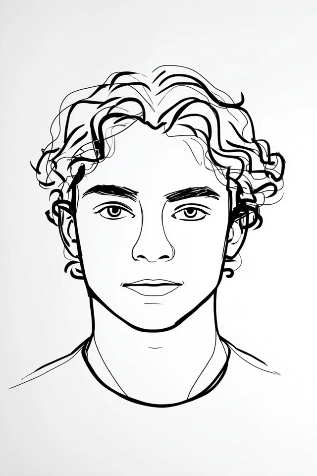 ミニマリストの黒いインクの線画