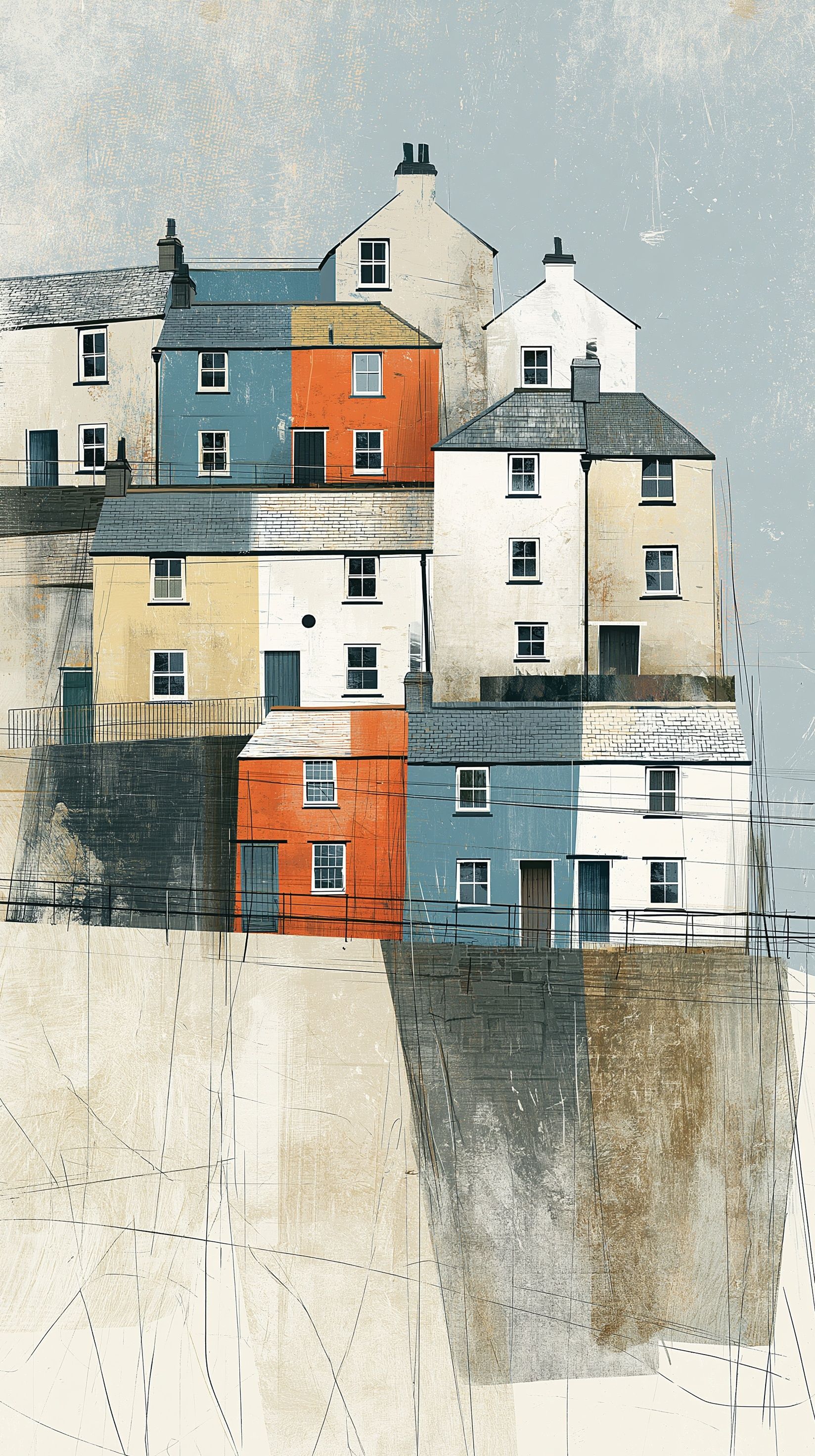 A beautiful Cornish fishing village with bright cottages