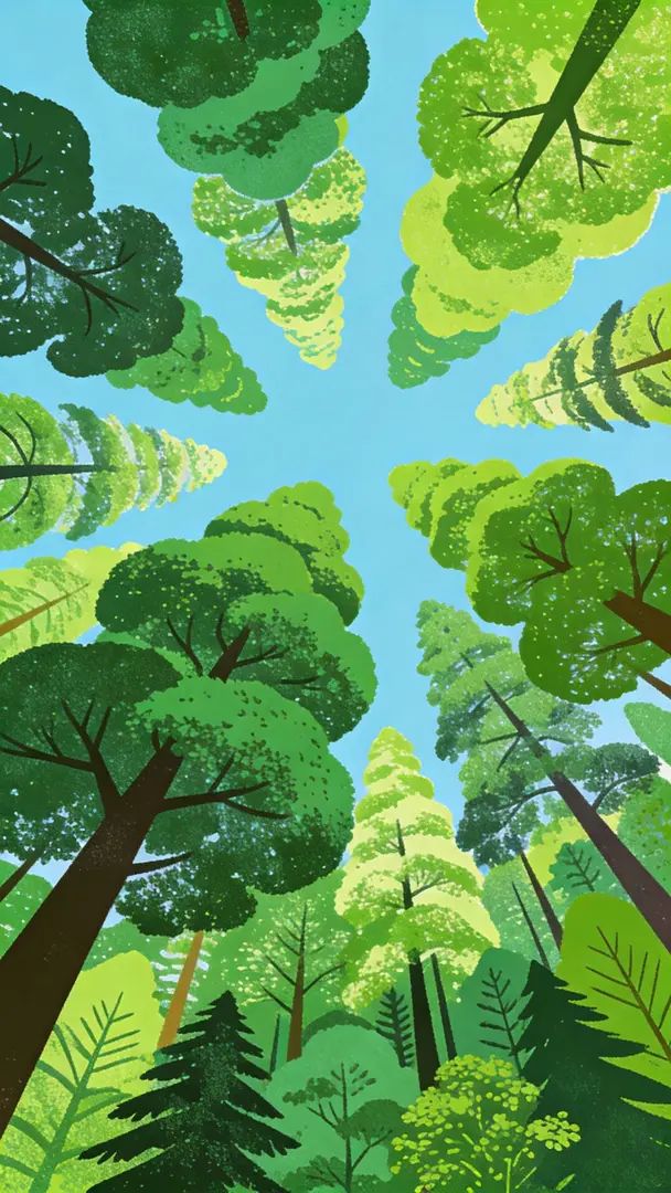 Wuzhengliang's illustration showcases a vibrant and boundless forest