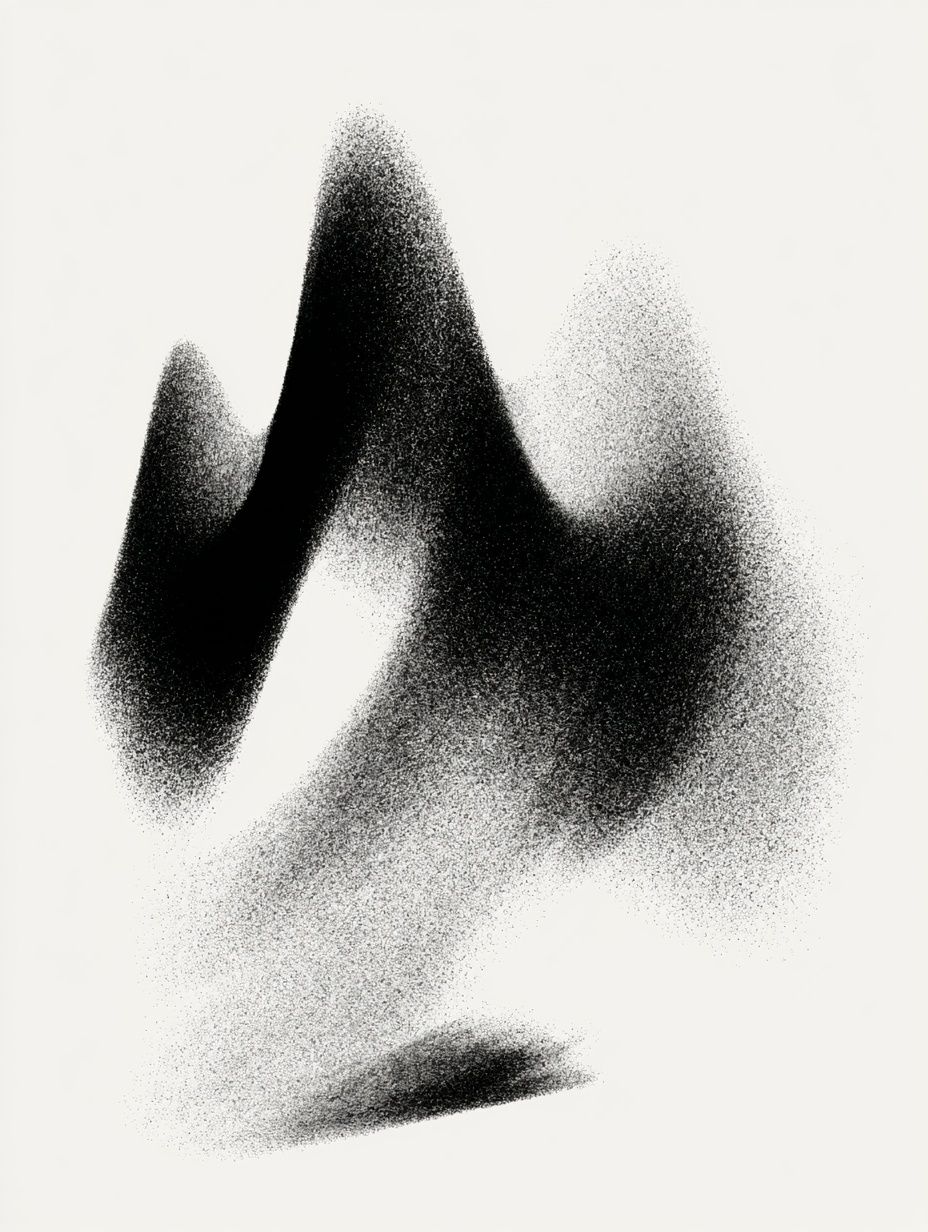 Une œuvre d'art numérique abstraite avec une forme d'onde sphérique noire