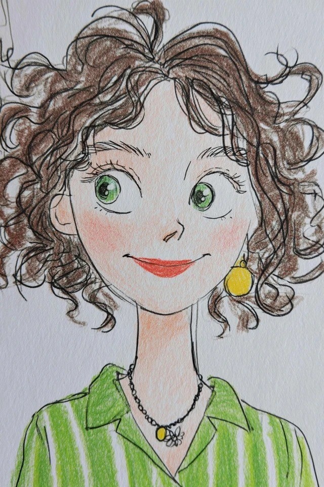 Hand-drawn colored pencil illustration suitable for children's book covers and fashion magazines