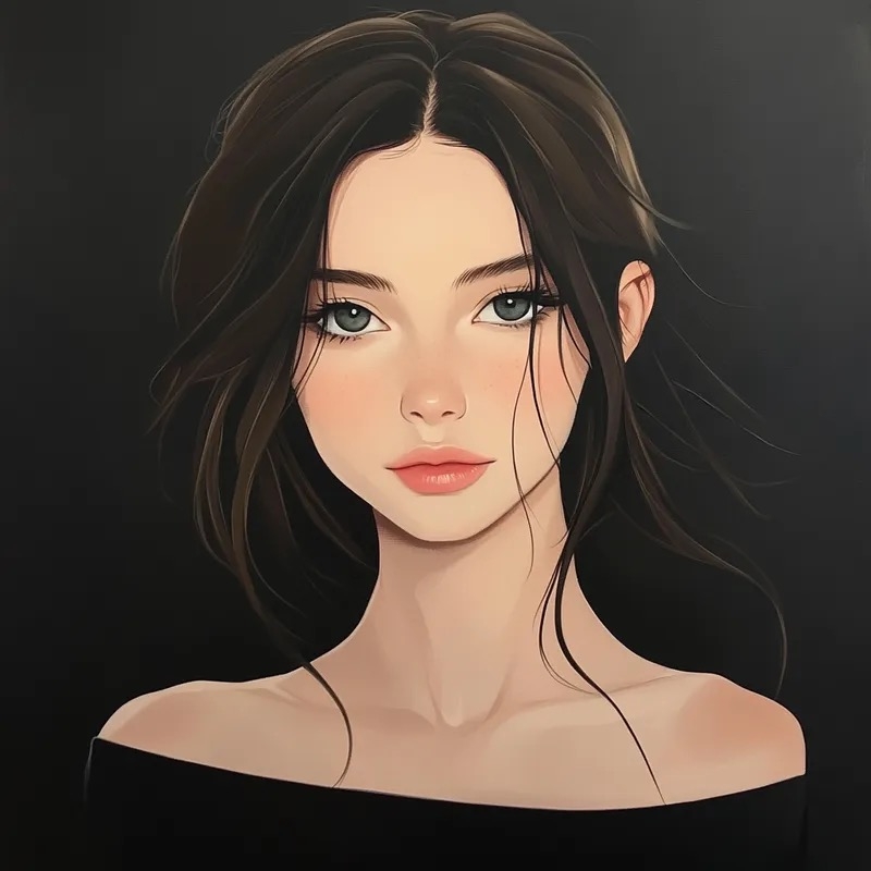 Der halb-realistischer koreanischer Illustrationsstil zeigt warme Hauttöne und elegante, zarte visuelle Effekte