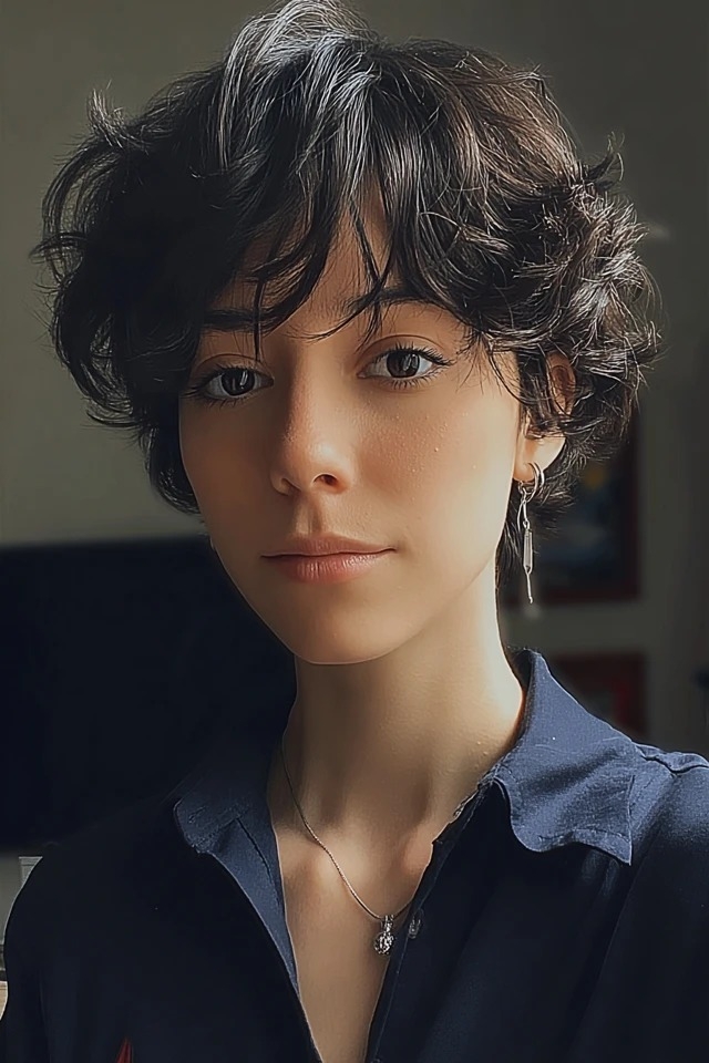 Retrato naturalista em tons terrosos suaves