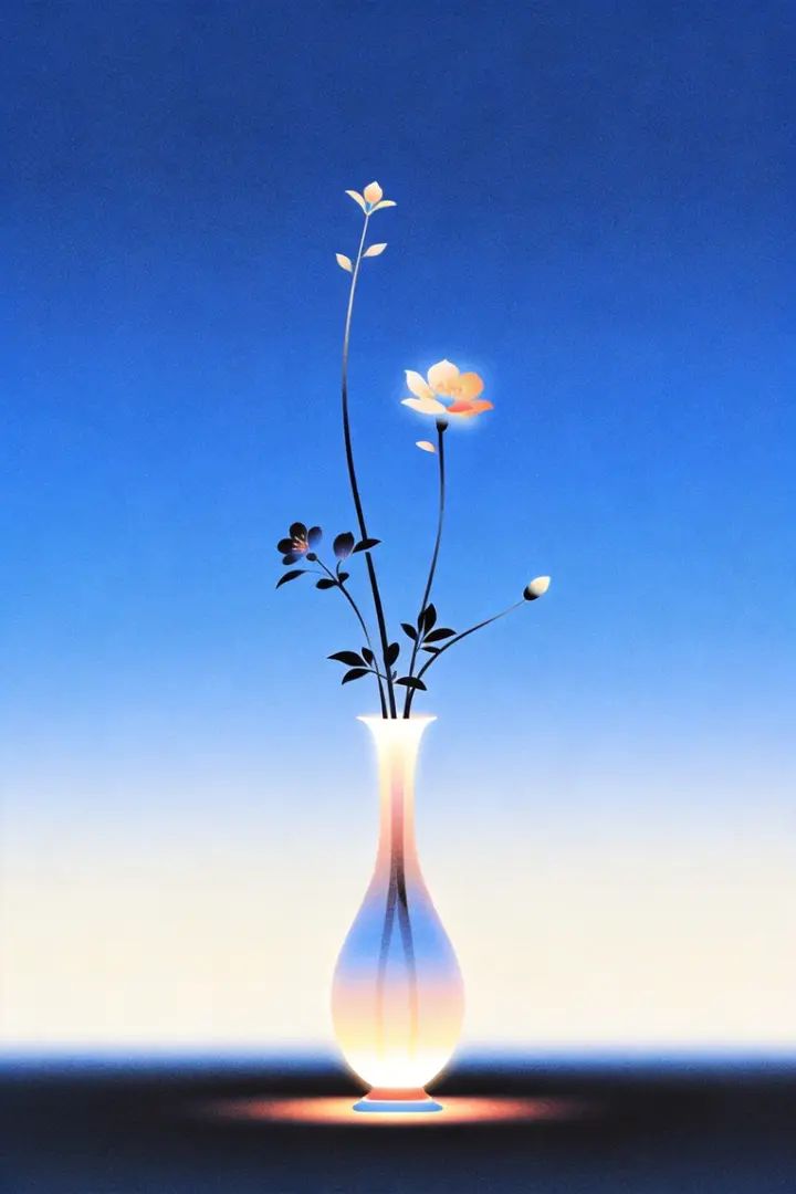 L'illustration minimaliste de style chinois présente une atmosphère de rêve