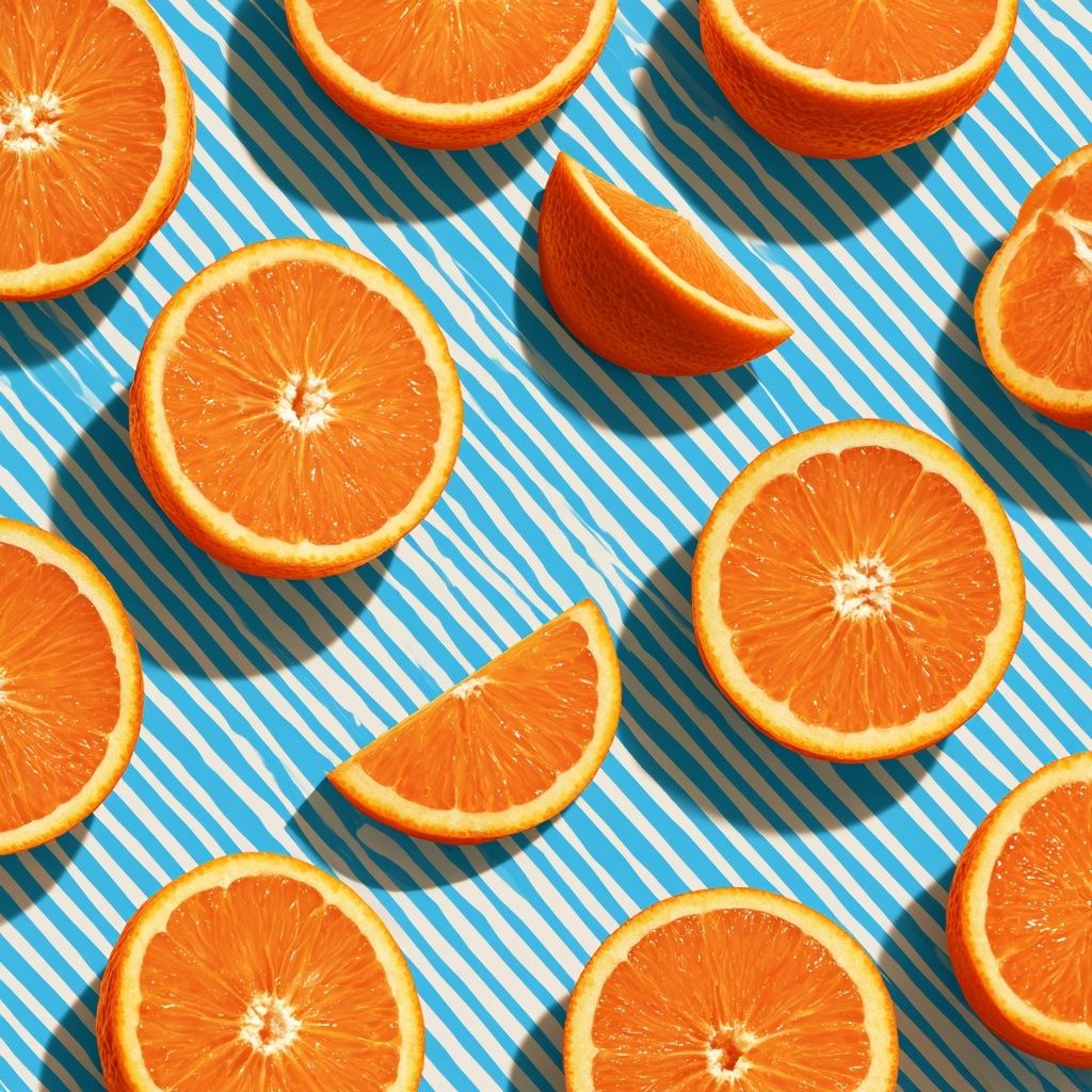 異なるスライスに切ったオレンジのリアルな写真