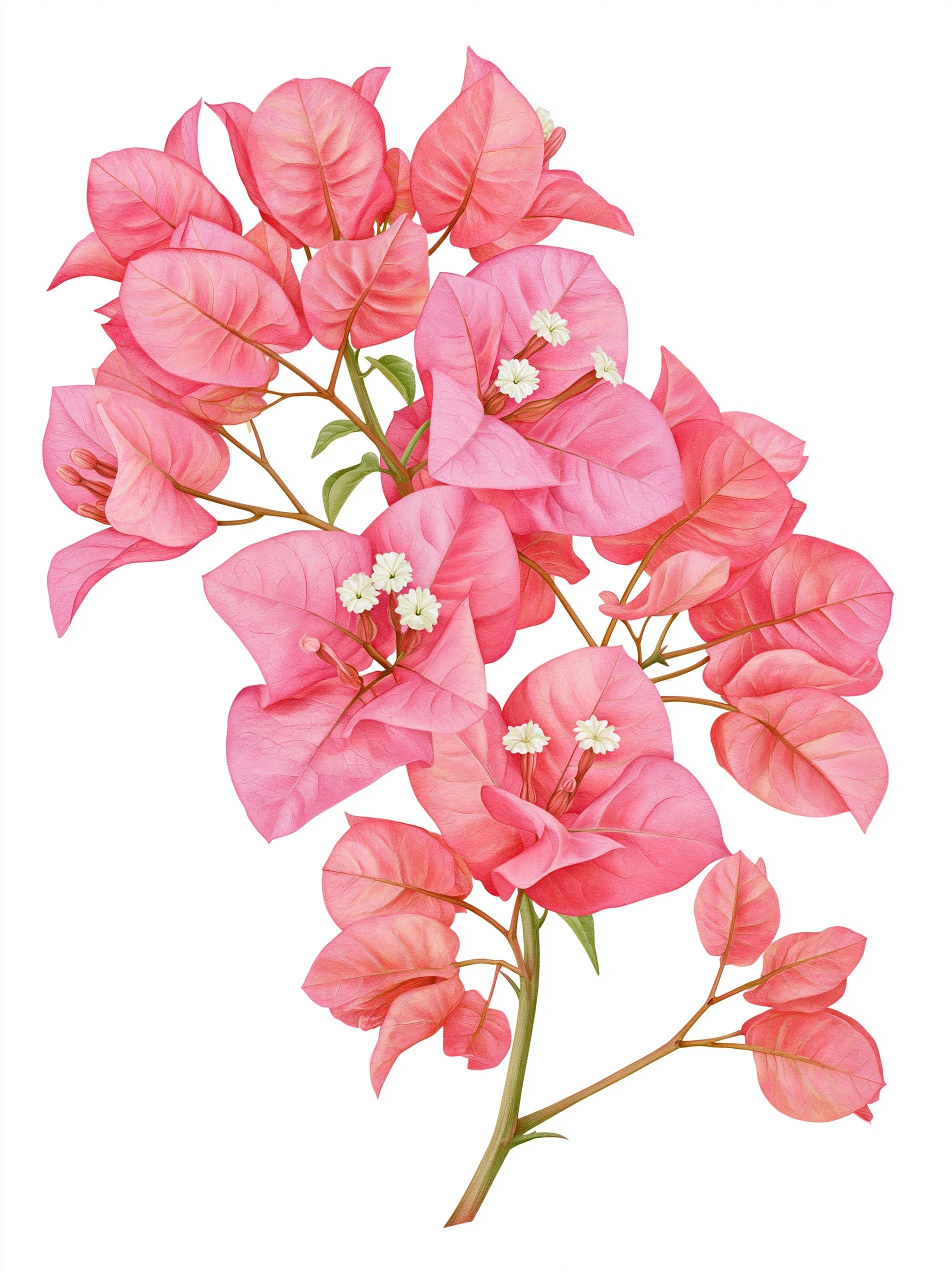 Blassrosa Bougainvillea mit charakteristischem Wachstumsverhalten