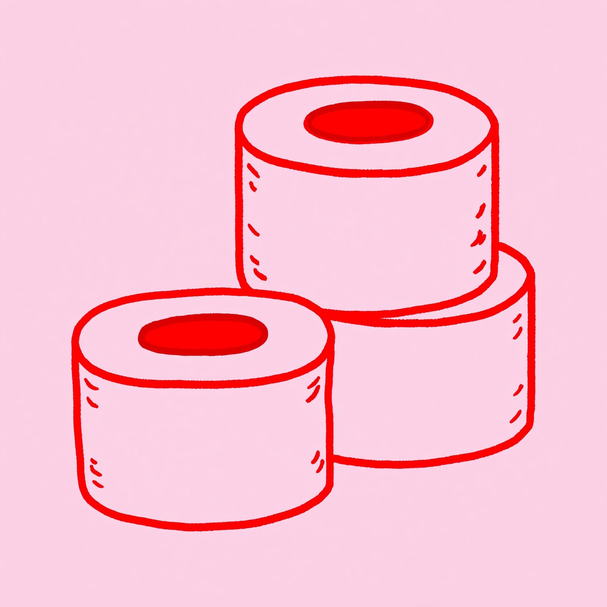 Ilustración de línea roja gruesa sobre fondo blanco