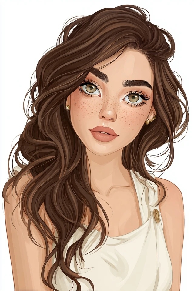 디지털 일러스트는 따뜻한 캐러멜과 크림 색조를 보여줍니다