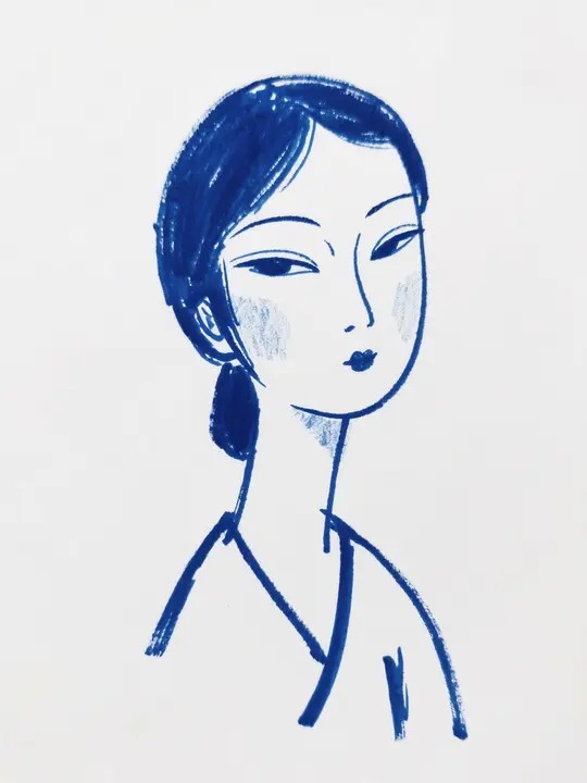 Un portrait humoristique et étrange d'une femme chinoise