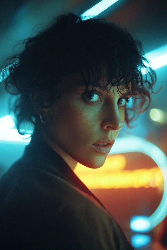 Style néo-noir cinématographique adapté à la vie nocturne cyberpunk et aux thrillers futuristes