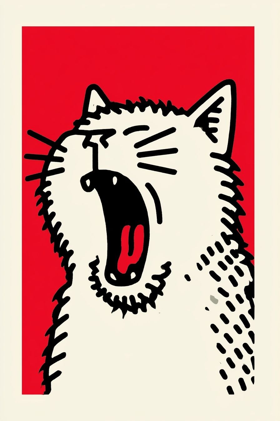 eine gähnende Katze