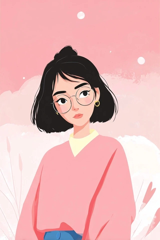 柔らかいピンクのパレットのフラットイラスト