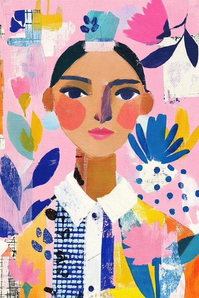 Bold flat shapes and a vibrant saturated palette