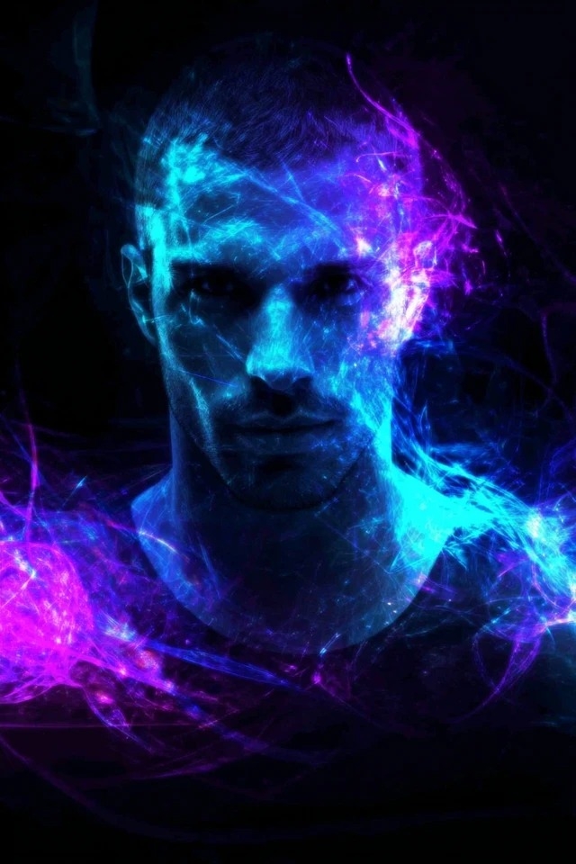 Neon-Cyberpunk-Ästhetik mit elektrischen Cyan- und Magentaplasma-Tentakeln, die in der Dunkelheit verschwimmen, geeignet für Covers von elektronischen Musikalben und Sci-Fi-Filmpostern