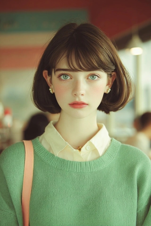 Soft retro portrait with blended warm and cool tones