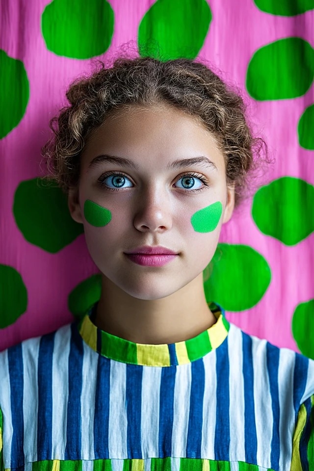 Vibrant pop-art colors and bold graphic patterns