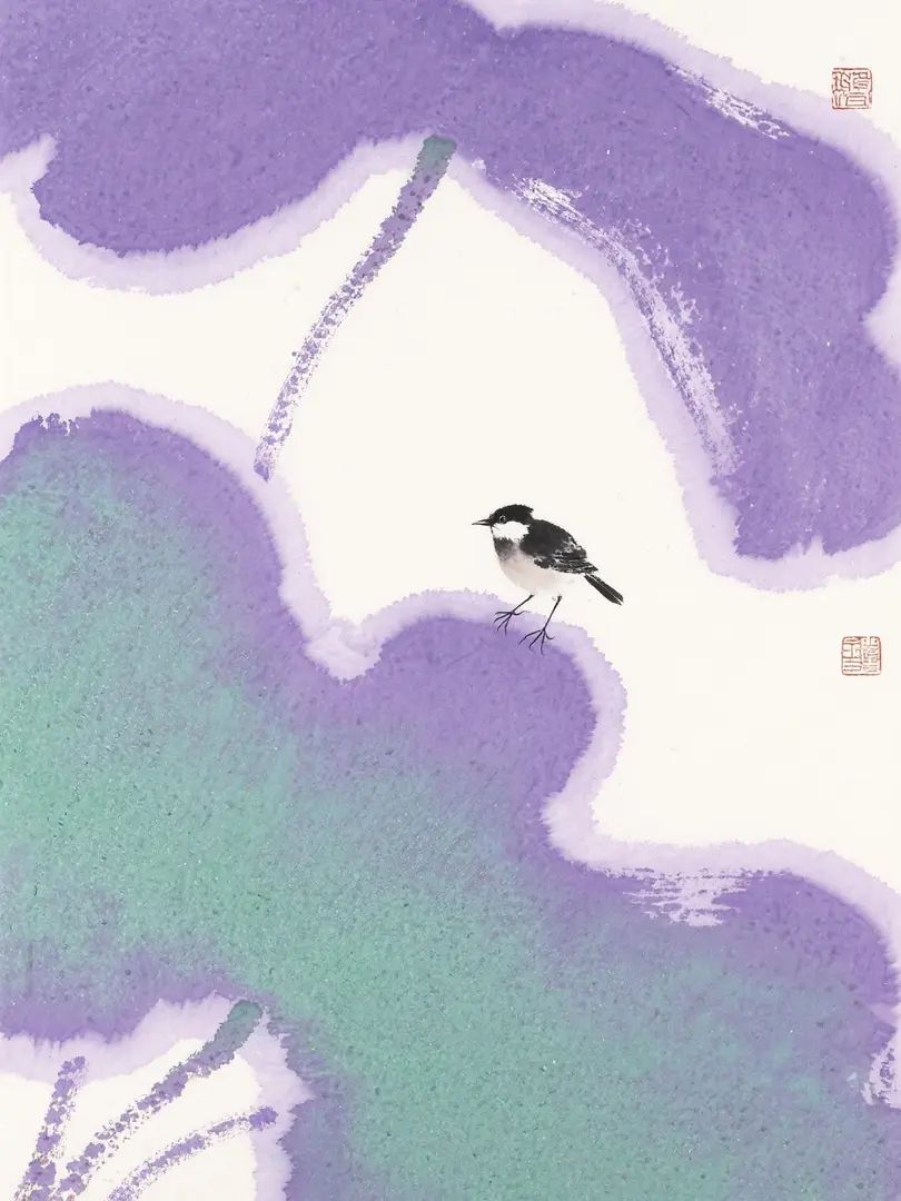 Minimalist Eastern-style painting showcases a unique artistic atmosphere